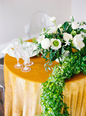 Golden Mustard Velvet Tablecloth - Partycrushstudio