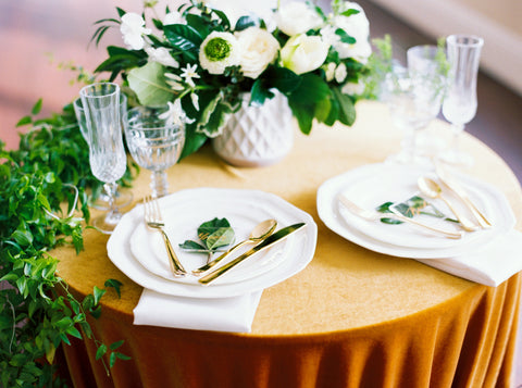 Golden Mustard Velvet Tablecloth - Partycrushstudio