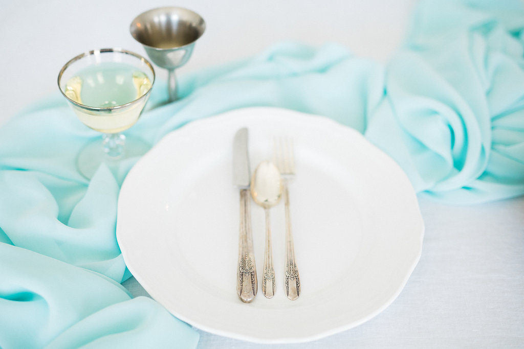 silk runner | aqua blue silk table runner | silk table runner | aqua silk ribbon| aqua table runner | silk chiffon table runner | wedding - Partycrushstudio