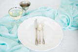 silk runner | aqua blue silk table runner | silk table runner | aqua silk ribbon| aqua table runner | silk chiffon table runner | wedding - Partycrushstudio