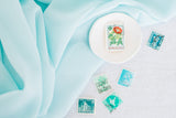 silk runner | aqua blue silk table runner | silk table runner | aqua silk ribbon| aqua table runner | silk chiffon table runner | wedding - Partycrushstudio