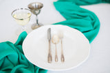 green silk table runner | silk table runner | green silk ribbon| aqua table runner | silk chiffon table runner | green wedding decorations - Partycrushstudio