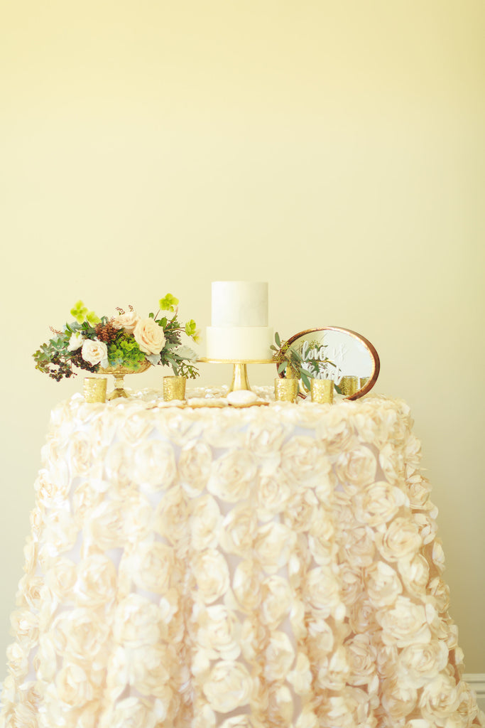 Rosette tablecloth | rosette table linen | rosette table overlay | Rosette wedding decor | cake tablecloth | champagne tablecloth | wedding - Partycrushstudio