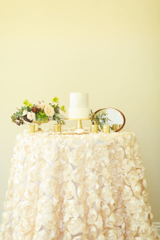 Rosette tablecloth | rosette table linen | rosette table overlay | Rosette wedding decor | cake tablecloth | champagne tablecloth | wedding - Partycrushstudio