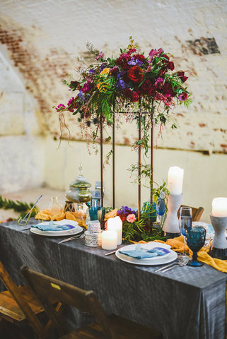 Velvet Tablecloth | Gray Velvet Tablecloth | Charcoal Gray Wedding | Gray Velvet table Linen | Velvet table runner - Partycrushstudio