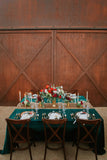 Velvet Tablecloth | Emerald Velvet Tablecloth | Hunter Green Wedding | Emerald Velvet table Linen | Velvet table runner | Emerald wedding - Partycrushstudio