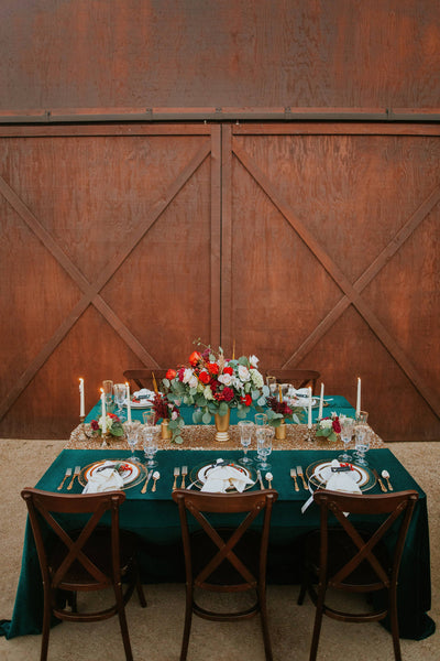 Velvet Tablecloth | Emerald Velvet Tablecloth | Hunter Green Wedding | Emerald Velvet table Linen | Velvet table runner | Emerald wedding - Partycrushstudio