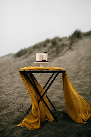 silk runner | mustard wedding | silk chiffon table runner | silk table runner | chiffon table runner | mustard silk ribbon | fine art decor - Partycrushstudio