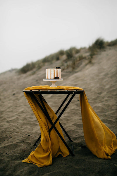 crinkle silk runner | mustard silk table runners - Partycrushstudio