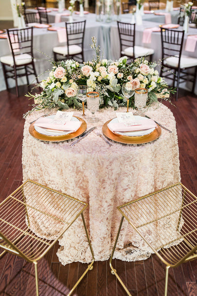 Rosette Tablecloth | Rosette Table Linen | Wedding Table Linen |  wedding tablecloth | Lace Tablecloth | Lace overlay | Rosette linen - Partycrushstudio