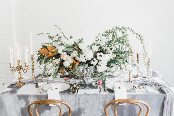 velvet tablecloth | Velvet table linen | Velvet Linen | Grey linens | wedding tablecloth | wedding table decor | velvet runner | wedding - Partycrushstudio