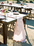 silk chiffon table runner | wedding table runner | silk table runner | silk runner | silk runners | silk runner | blush wedding decor | pink - Partycrushstudio