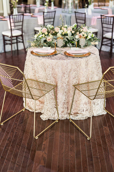 Rosette Tablecloth | Rosette Table Linen | Wedding Table Linen |  wedding tablecloth | Lace Tablecloth | Lace overlay | Rosette linen - Partycrushstudio