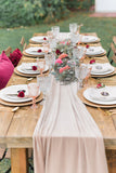 Nude table runner | silk chiffon runner | wedding table runner | silk runner | silk ribbon | wedding linens | weddings | wedding table decor - Partycrushstudio
