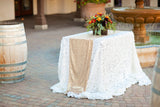 White Sequin Tablecloth | sequin table linen | sequin tablecloth | sequin table cover | wedding table decor | sequin runner | glam wedding - Partycrushstudio
