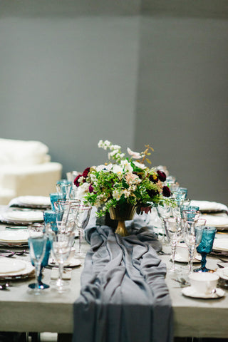 charcoal silk table runner - Partycrushstudio