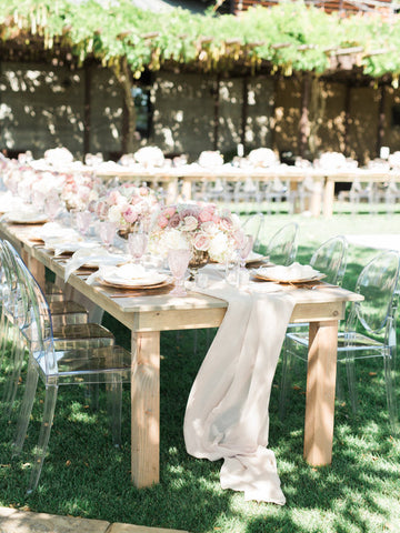 Silk Table Runner | Ivory table runner | gauze runners | silk runner | Centerpieces Runner | chiffon Runner | Hand Dyed Runner | wedding - Partycrushstudio