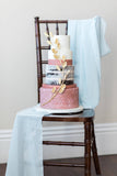 Silk Table Runner | chiffon table runner | romantic chiffon runner |  blue table runner | wedding table runner | silk chiffon table runner | - Partycrushstudio