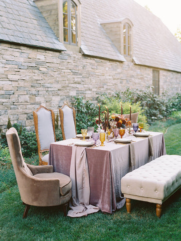 velvet tablecloth | Velvet table linen | mauve wedding decor | mauve table linen | wedding | wedding table decor | velvet runner | wedding - Partycrushstudio