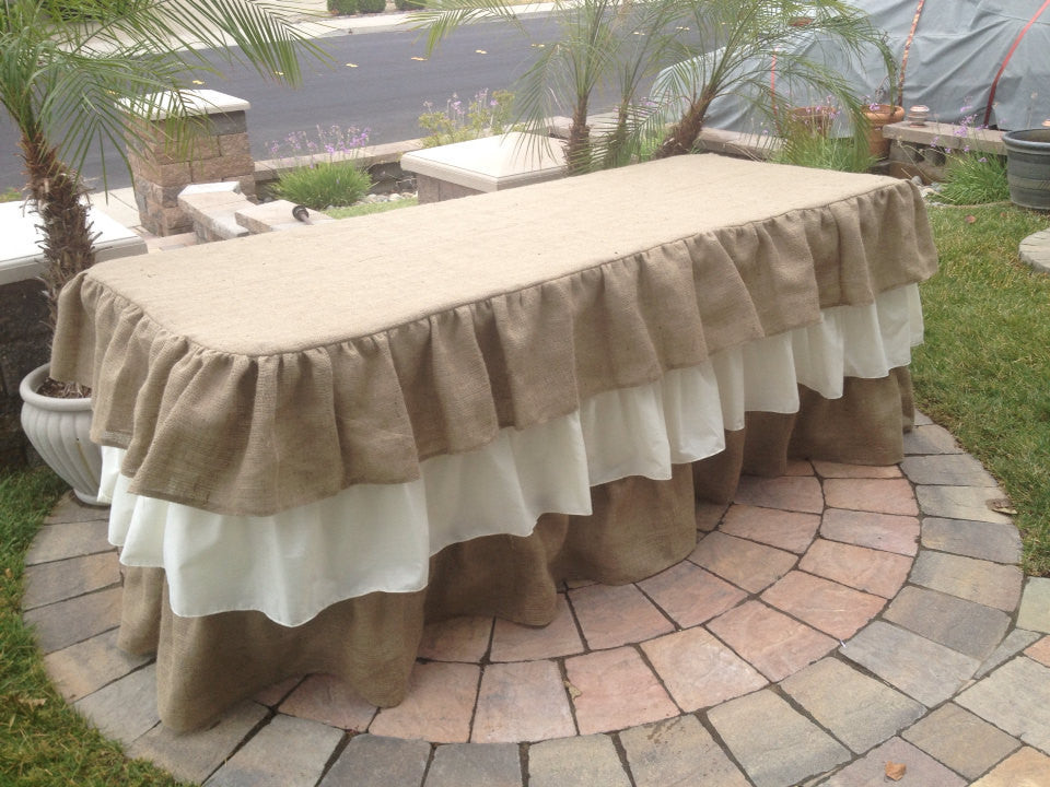 Ruffled Burlap Tablecloth burlap ruffled table skirt