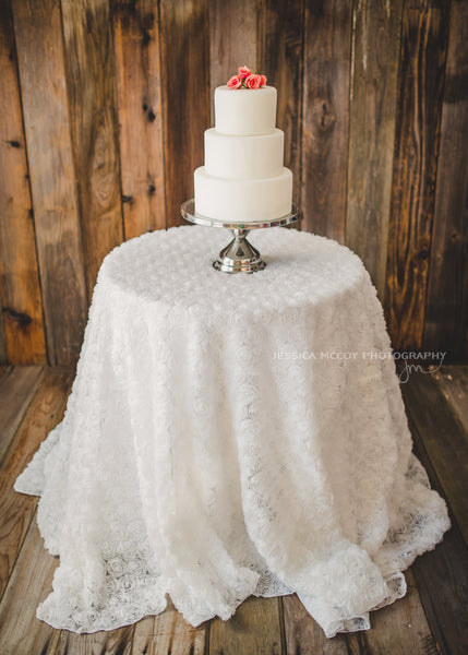 White Rosette Table Linen - Partycrushstudio