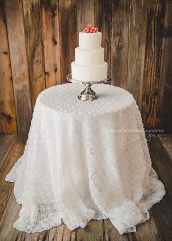 White Rosette Table Linen - Partycrushstudio