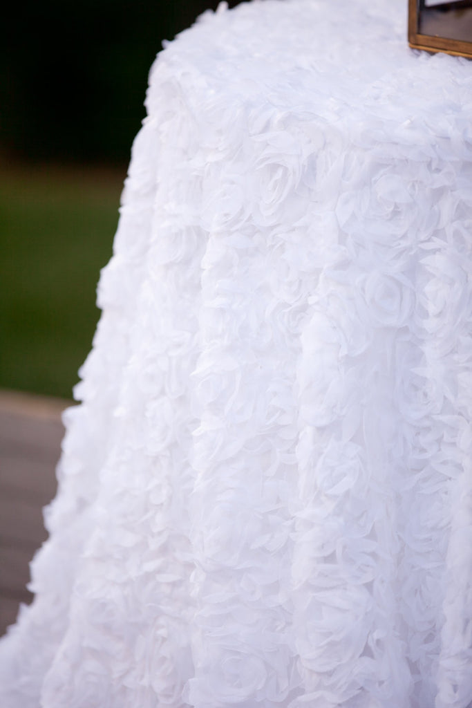 White Pearl Chiffon Tablecloth