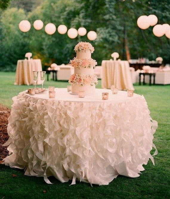 White ruffle table skirt sale