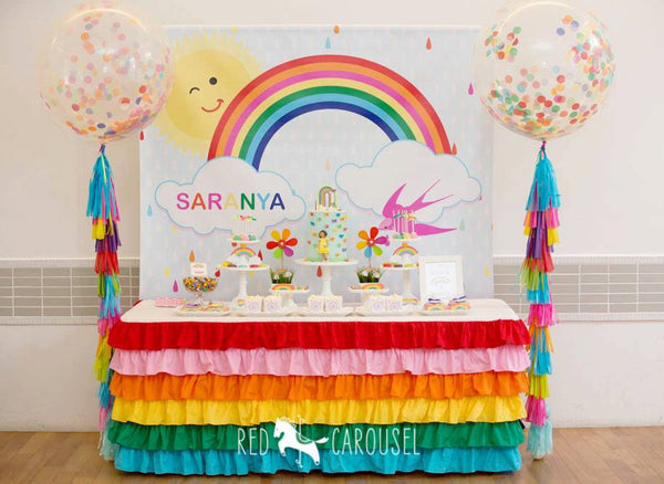 Pastel Ruffle Rainbow Tablecloth - Partycrushstudio