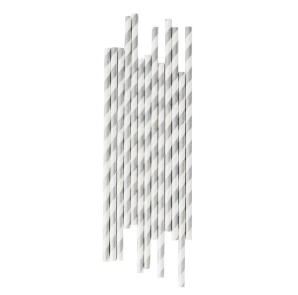 Best Silver Striped Paper Straws