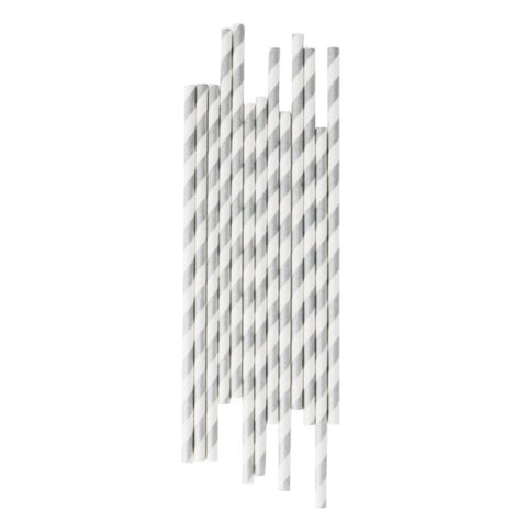 Best Silver Striped Paper Straws