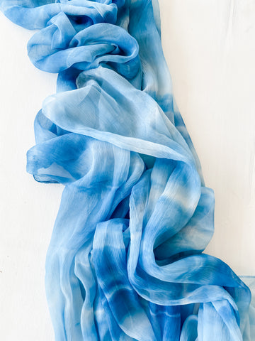 Azul Tie Dye Silk Table Runner