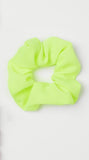 neon yellow silk scrunchie, hair scrunchies