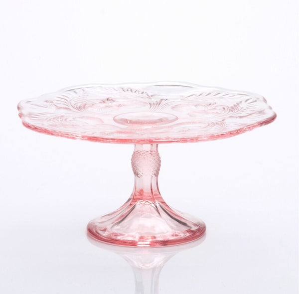 DEPRESSION GLASS INSPIRED PINK CAKE STAND (11") - Partycrushstudio