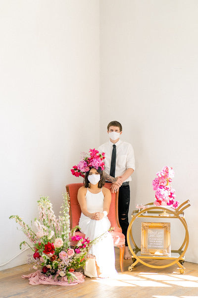 fancy face mask for brides his and hers