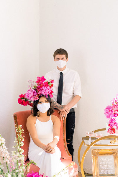 bride and groom facemask for covid weddings