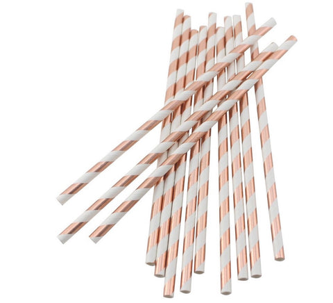 ROSE GOLD PAPER STRAWS