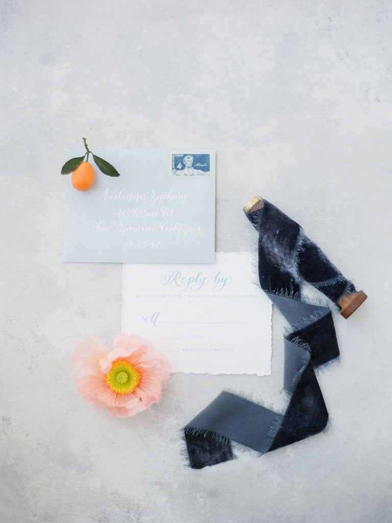 Midnight Blue Silk Velvet Ribbon - Partycrushstudio