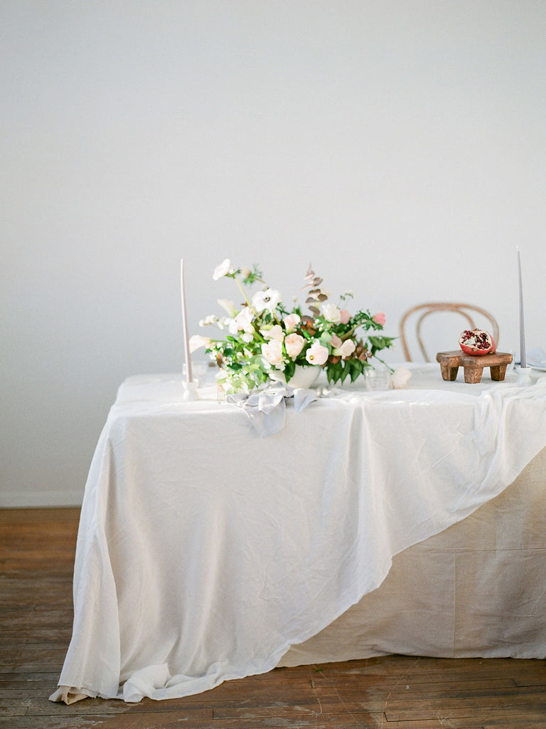 White Tablecloth | White Silk Table Runner