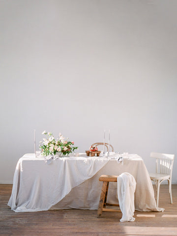 White Tablecloth | White Silk Table Runner
