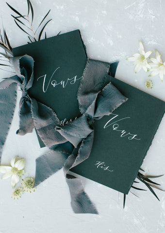 charcoal silk ribbon | hand dyed ribbon | invitation ribbon