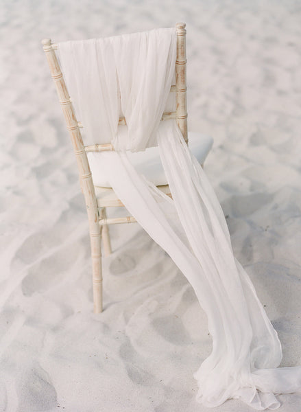 Ghost White Silk Table Runner