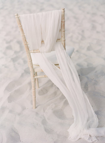 Ghost White Silk Table Runner