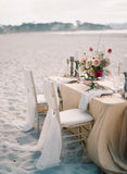 Ghost White Silk Table Runner