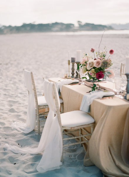 Ghost White Silk Table Runner