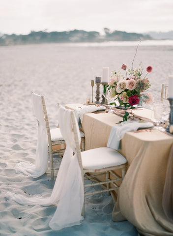 Ghost White Silk Table Runner