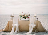 Ghost White Silk Table Runner