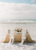 Ghost White Silk Table Runner
