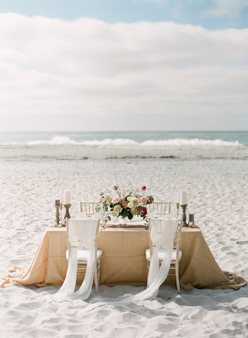 Ghost White Silk Table Runner