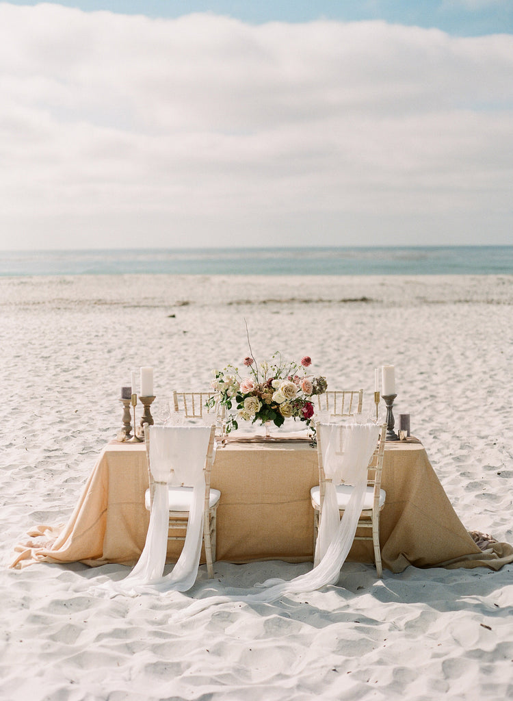 Ghost White Silk Table Runner